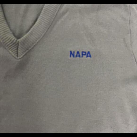 Vintage Napa Auto Parts Employee Sweater V-Neck Embroidered Logo Fit Mens Small - Picture 6 of 10
